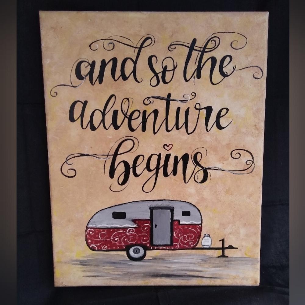 Hand painted art sign
